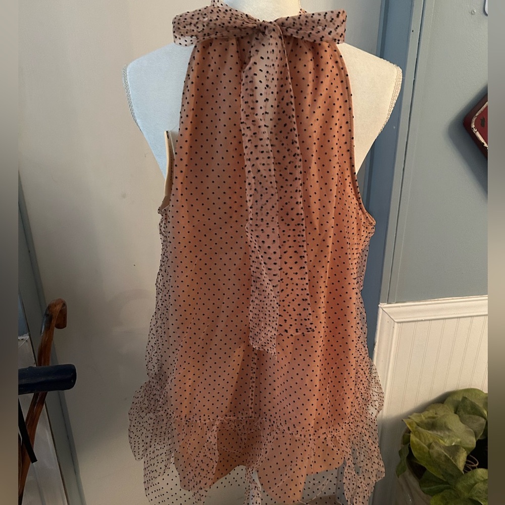 Anthropologie Polka Dot Halter Neck Top - Picture 4 of 4